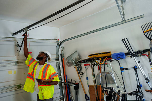 Professional Garage Door Panel Replacement technician working in Stacy, MN